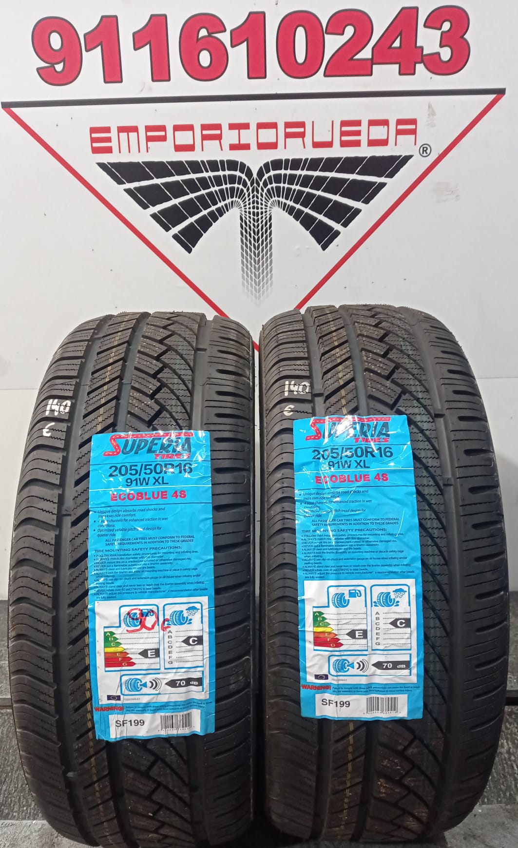 SUPERIA  USADO PREMIUM M+S 205/50 R16 91 W