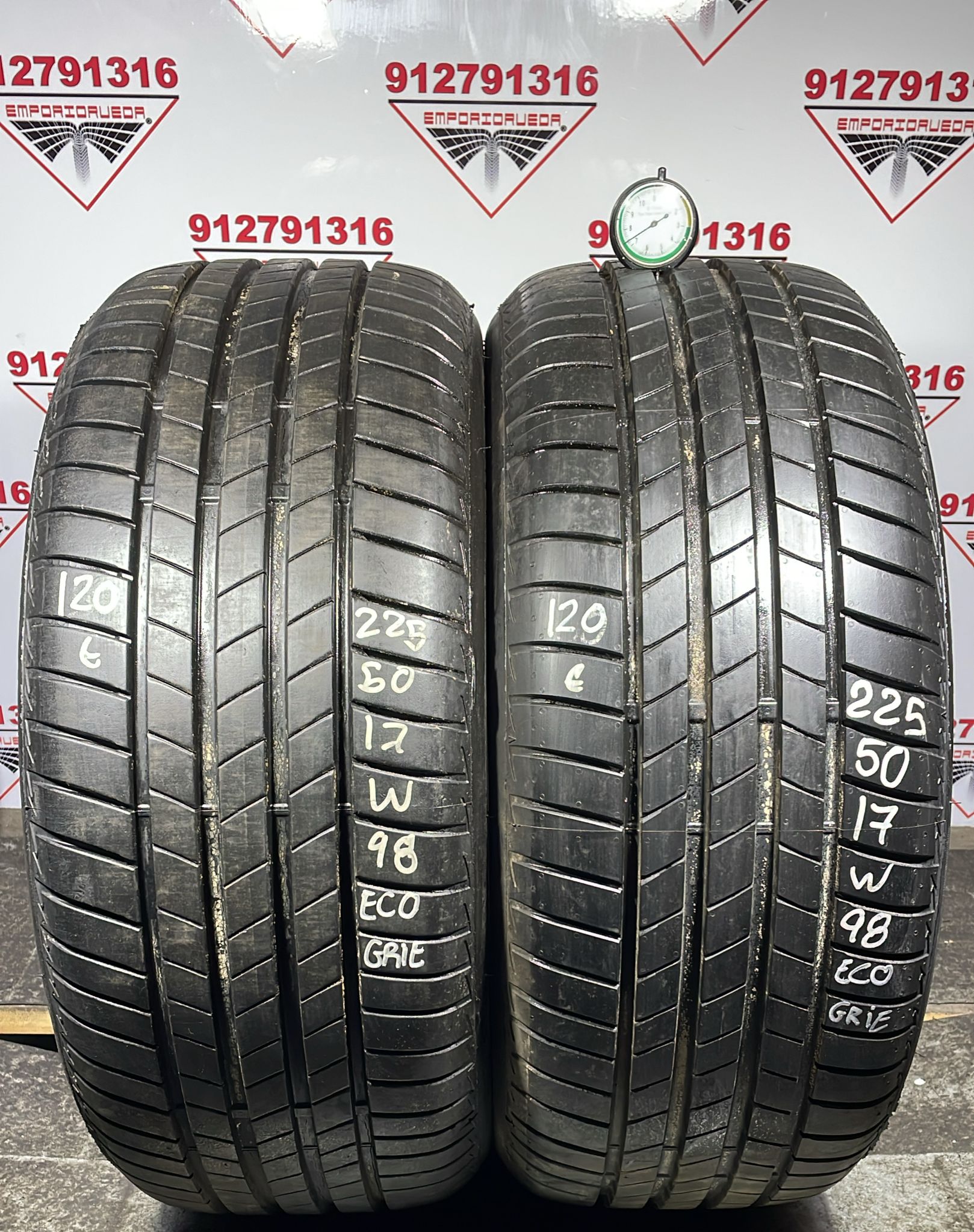 BRIDGESTONE T005 USADO ECONOMICO  225/50 R17 98 W